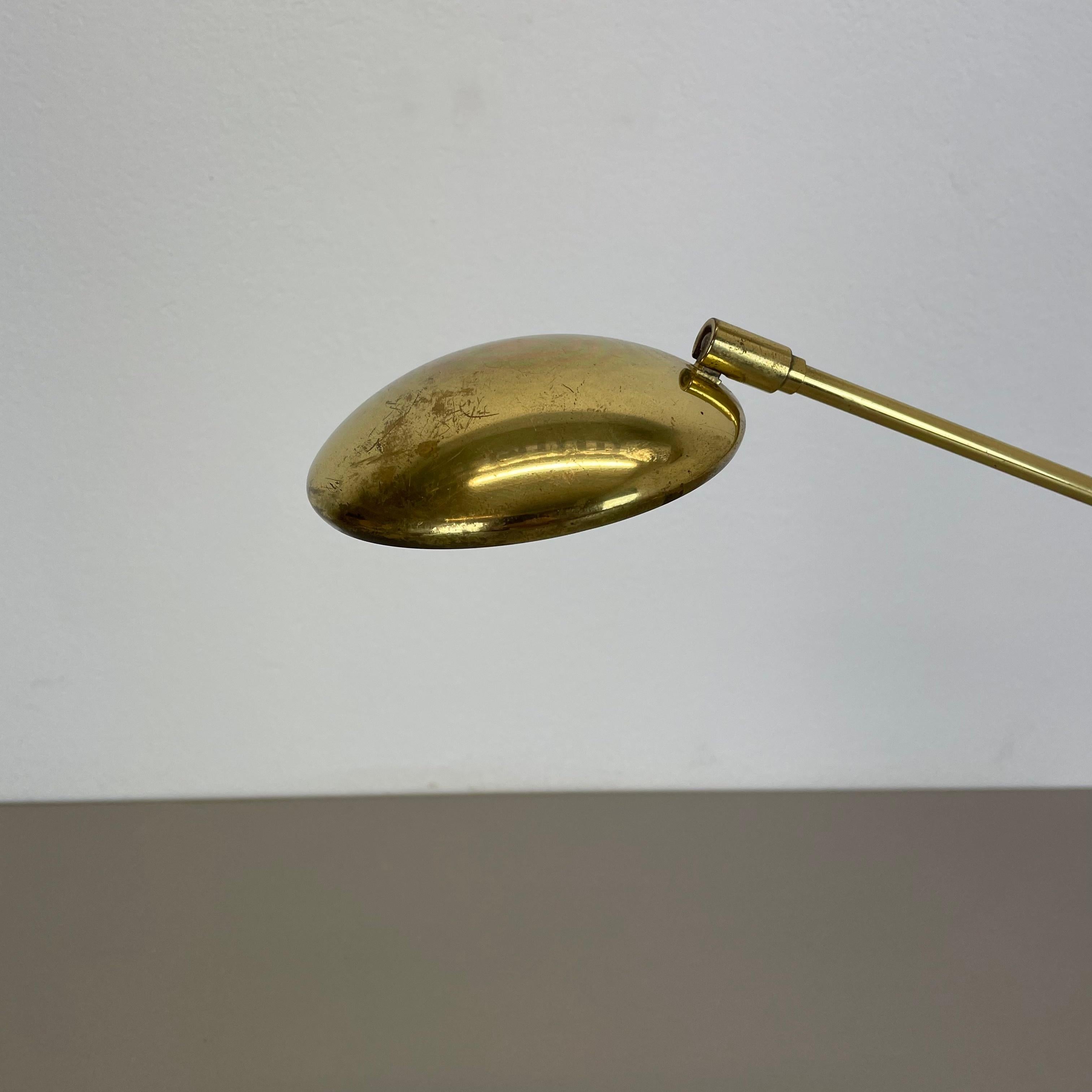 German Large Brass and Metal Swing Arm Sciolari Style Table Light by Bankamp Leuchten G For Sale