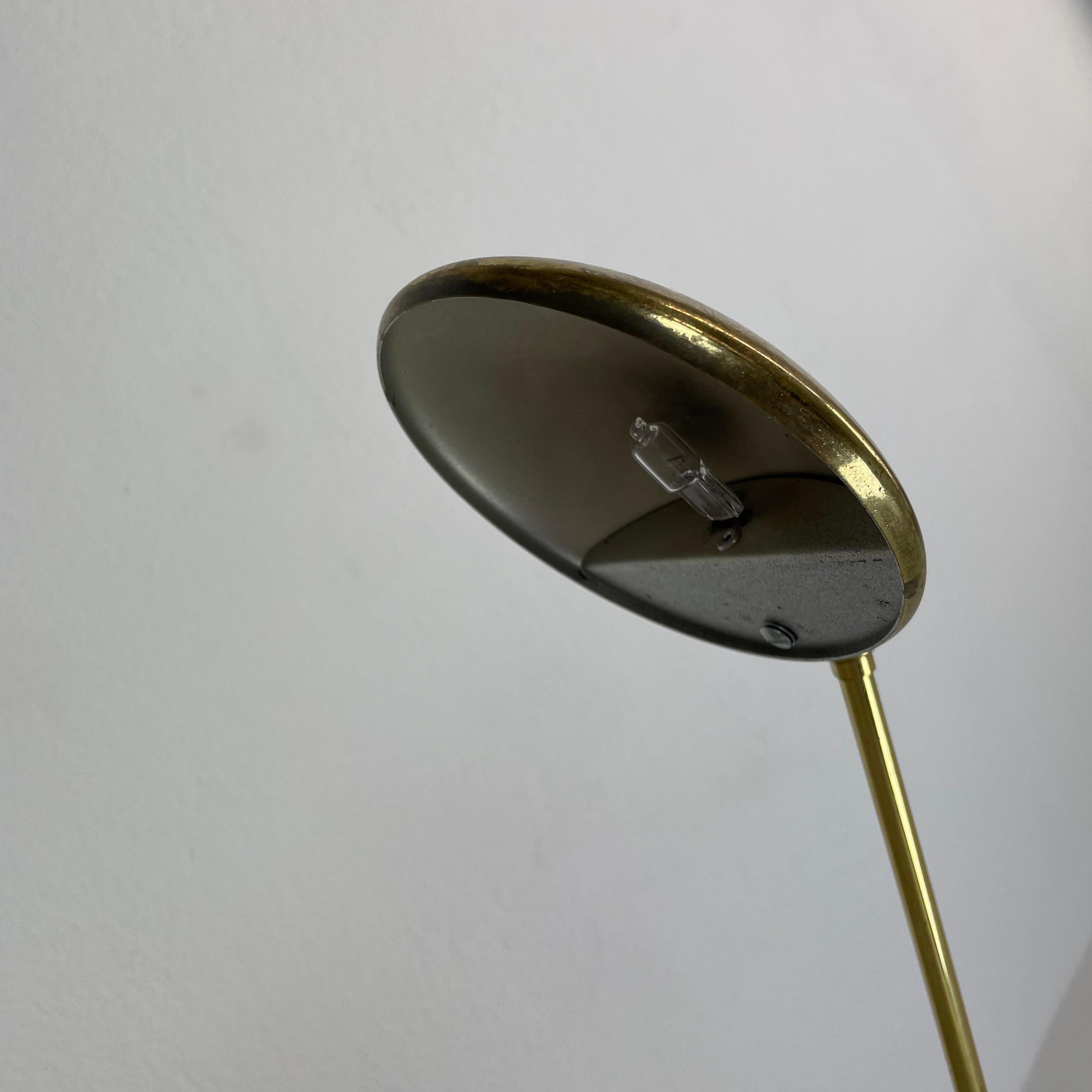 20th Century Large Brass and Metal Swing Arm Sciolari Style Table Light by Bankamp Leuchten G For Sale