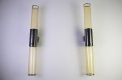 Large Brass and Murano Glass Wall Lamps, 1980s, Italy