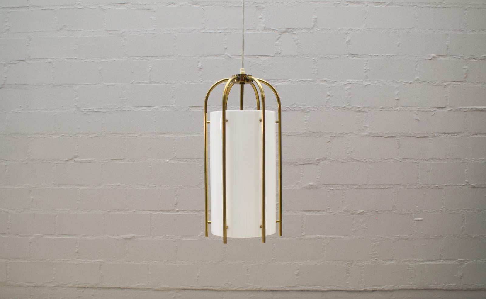 Large Brass and Plexiglass Church Pendant Lamp, Germany, 1960s In Good Condition For Sale In Nürnberg, Bayern