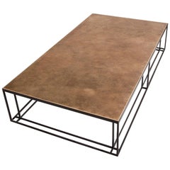 Large Brass and Steel Handcrafted Coffee Table and Signed by Novocastrian