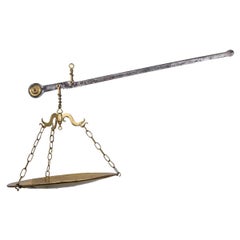 Large Brass and Steel Hanging Scale