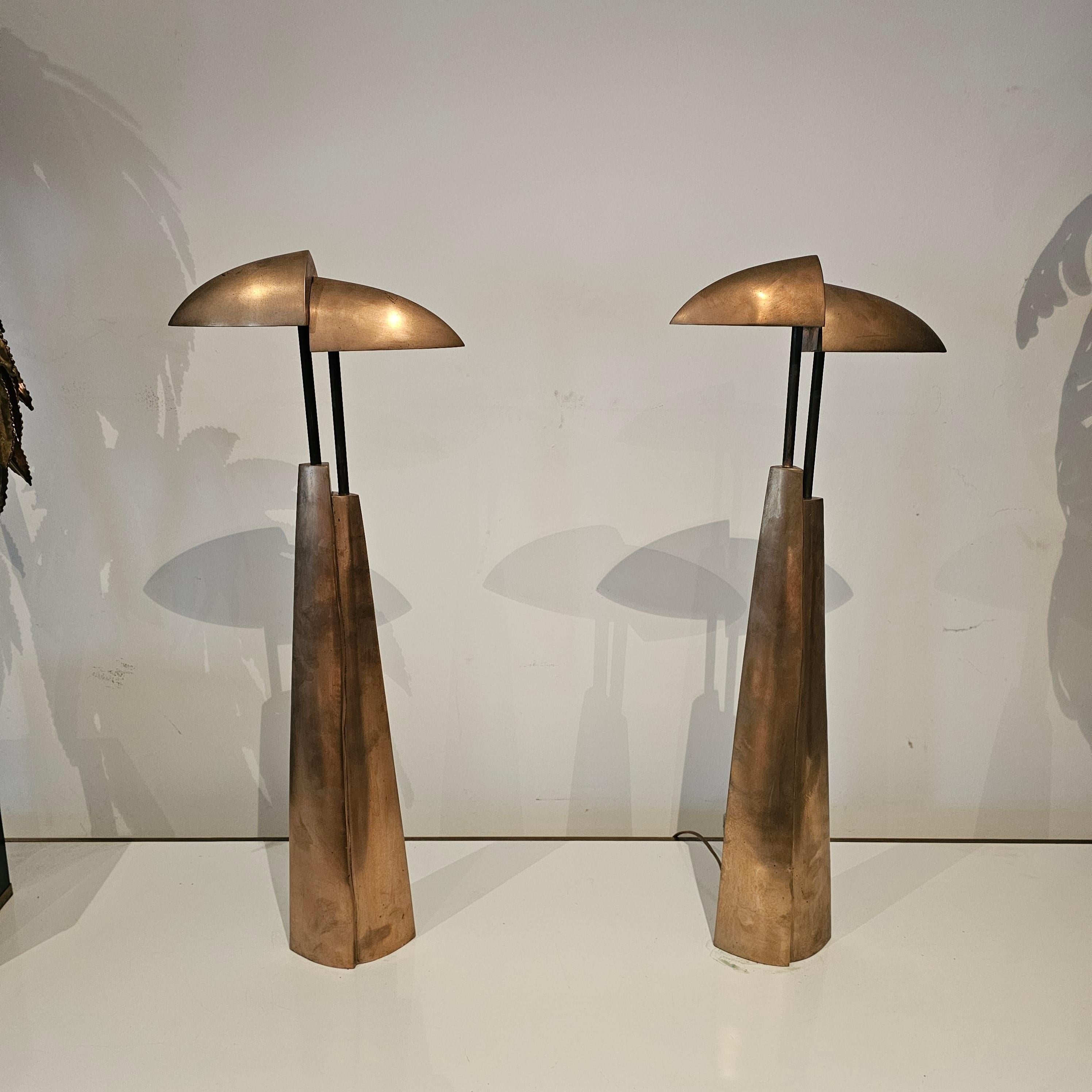 Große Tischlampen „Ara“ aus Messing von Mies & van Gessel, Niederlande 1990er Jahre (Niederländisch) im Angebot