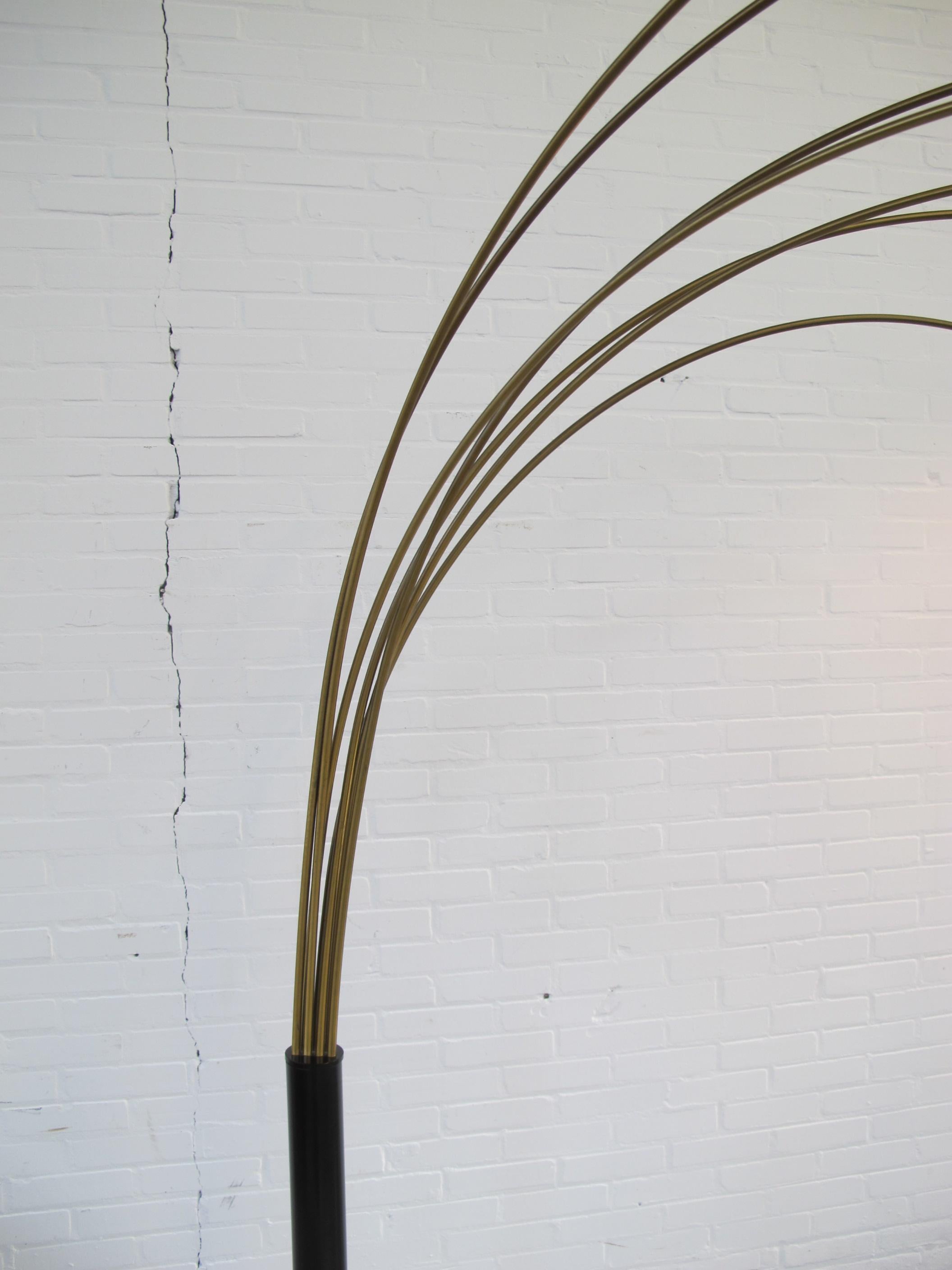 Space Age Large Brass Arc Floor Lamp, Italy, 1970s