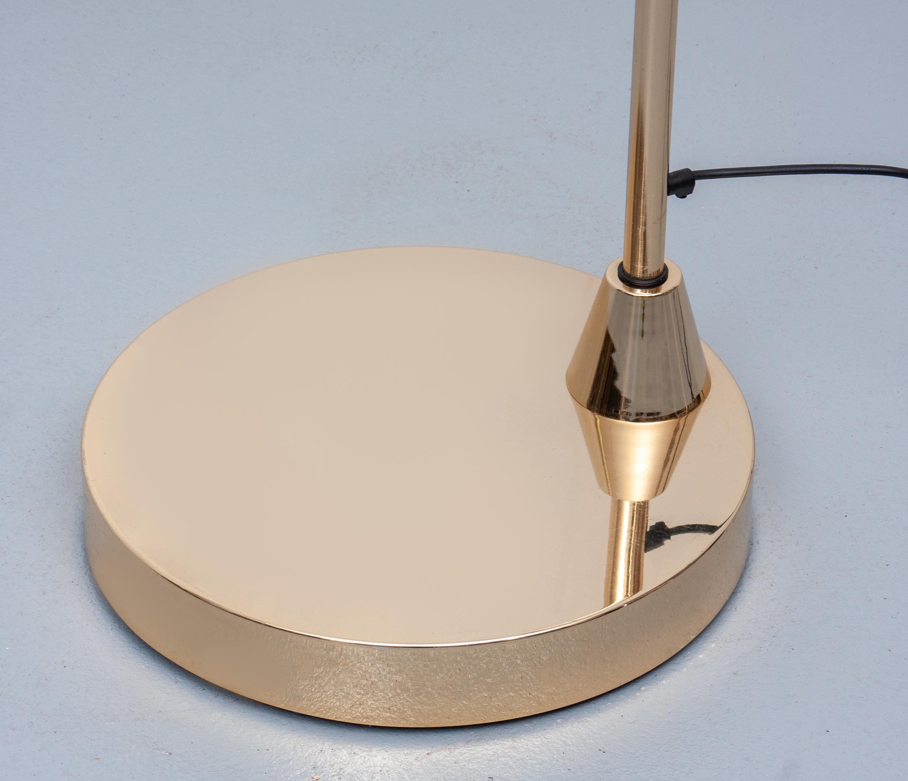 Late 20th Century Large Brass Arc Lamp Leonardo Marelli, 1980s For Sale