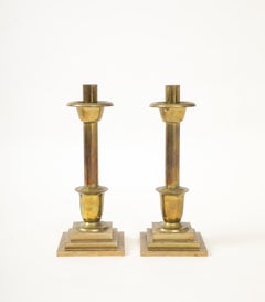 Grandi candelabri Art Deco in ottone