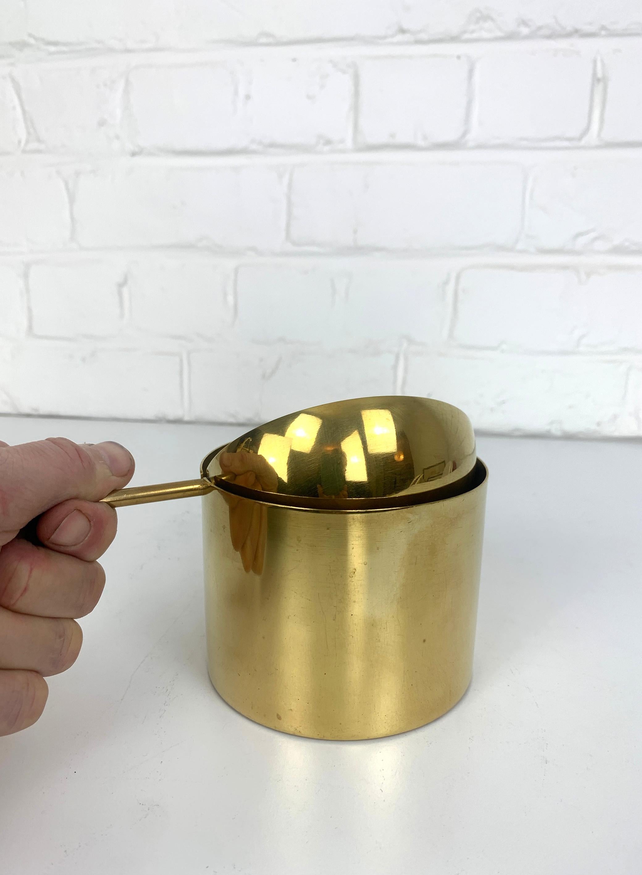 20th Century Large Brass Ashtray by Arne Jacobsen for Stelton, Cylinda-Line, 1960s For Sale