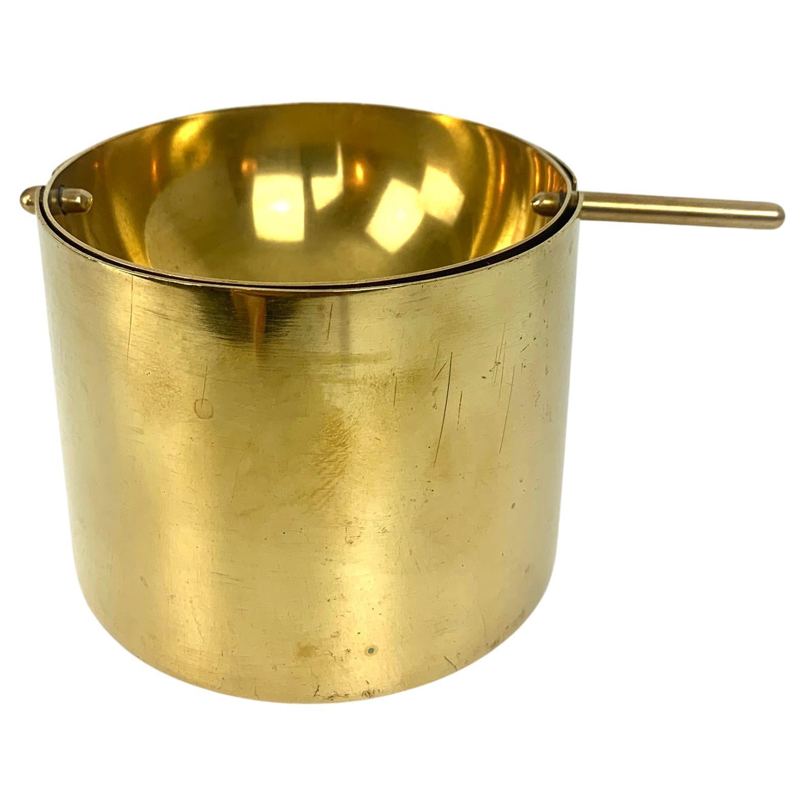 Large Brass Ashtray by Arne Jacobsen for Stelton, Cylinda-Line, 1960s For Sale