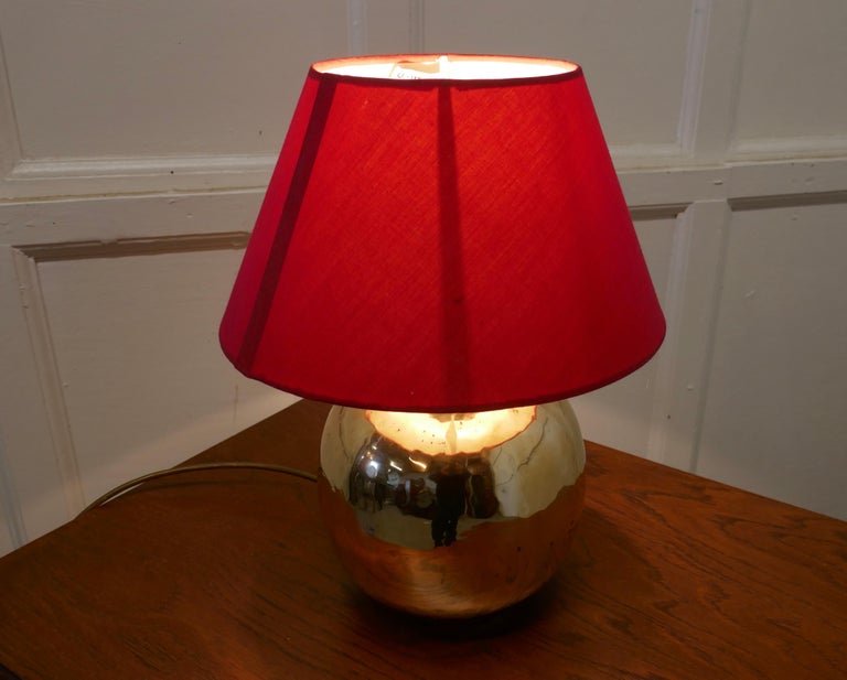 Large Brass Ball Table Lamp For Sale at 1stDibs