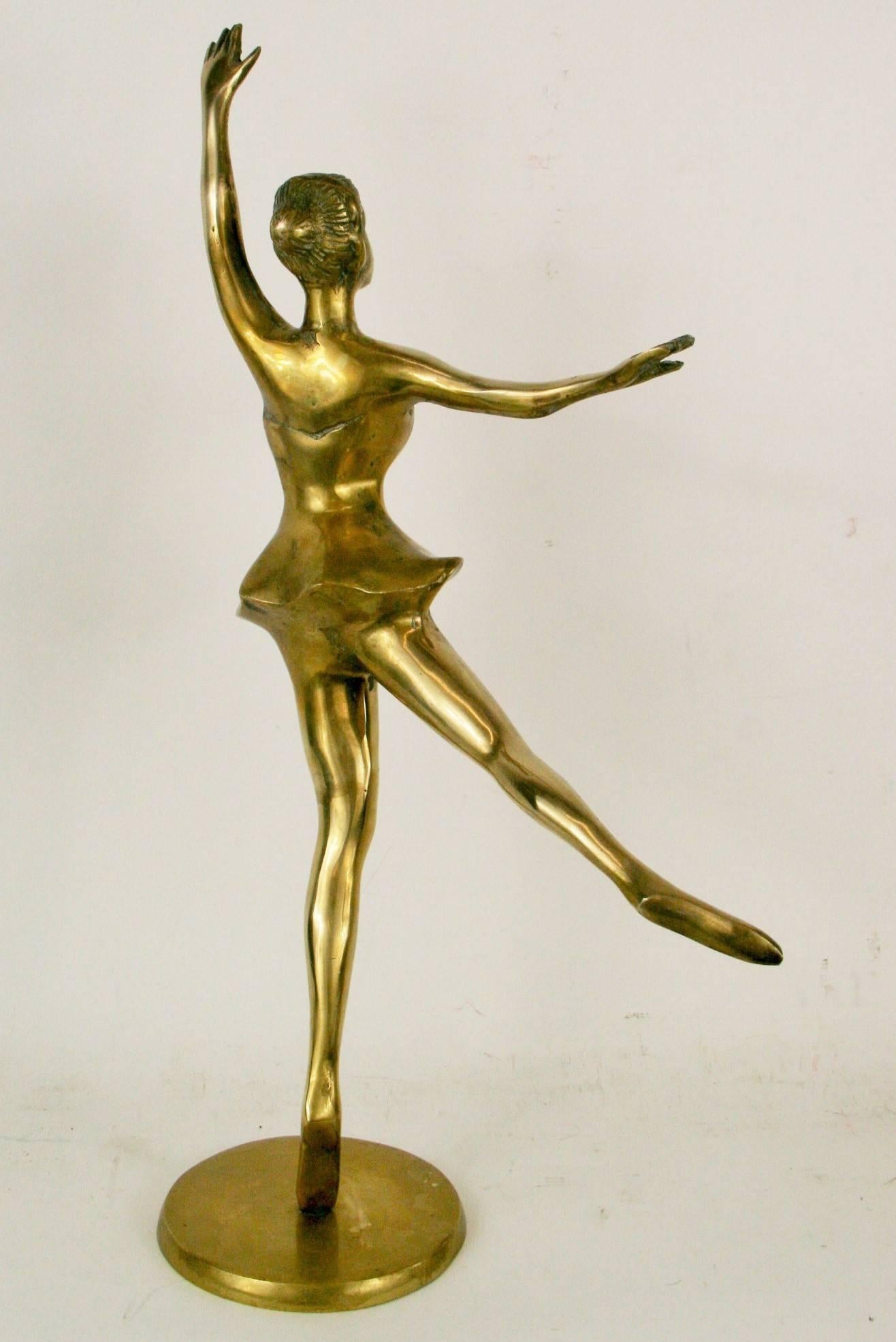 brass ballerina statue