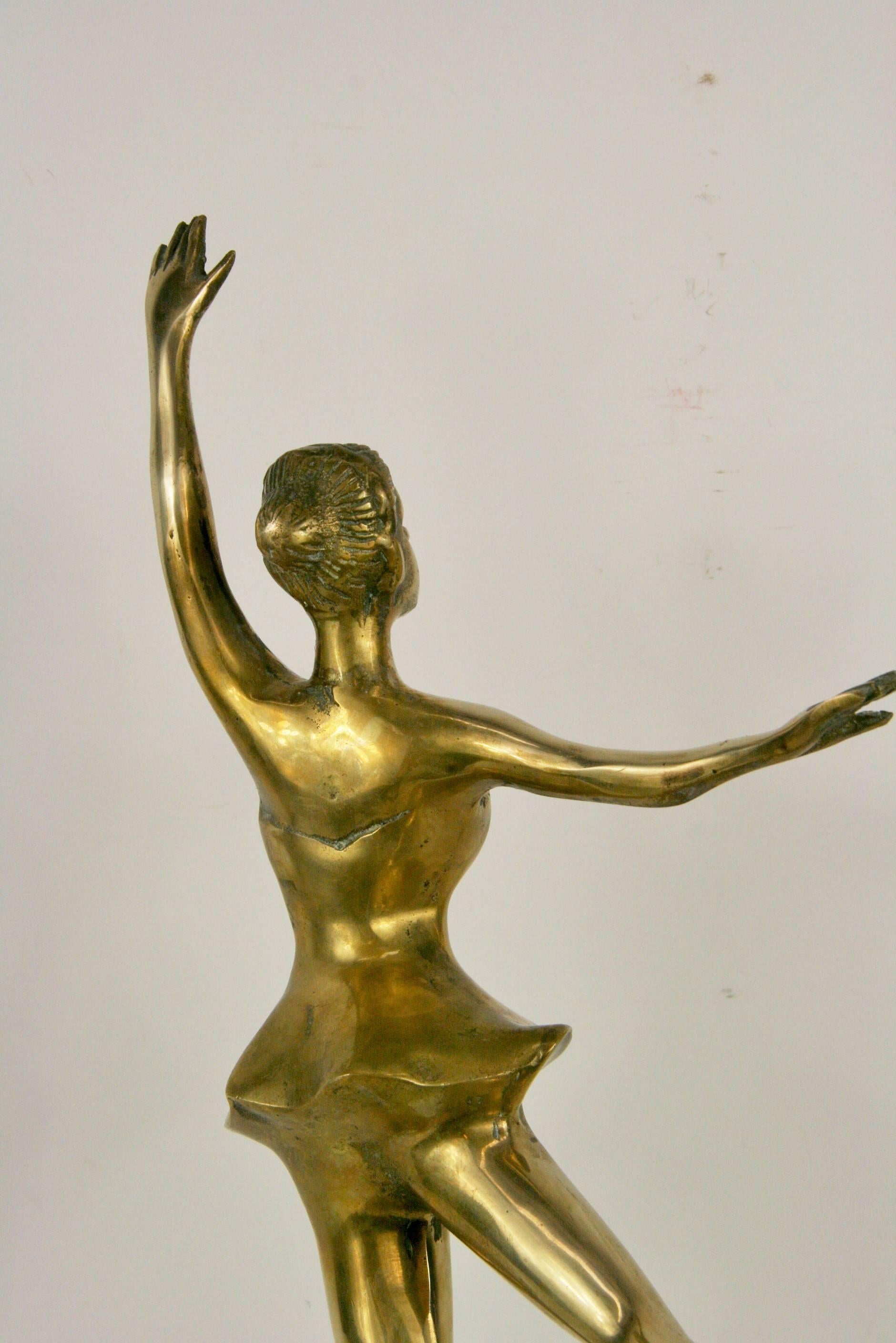 brass ballerina sculpture