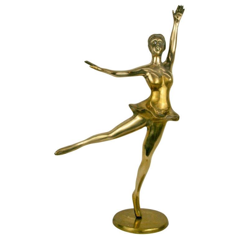  Ballerina  Brass Sculpture For Sale