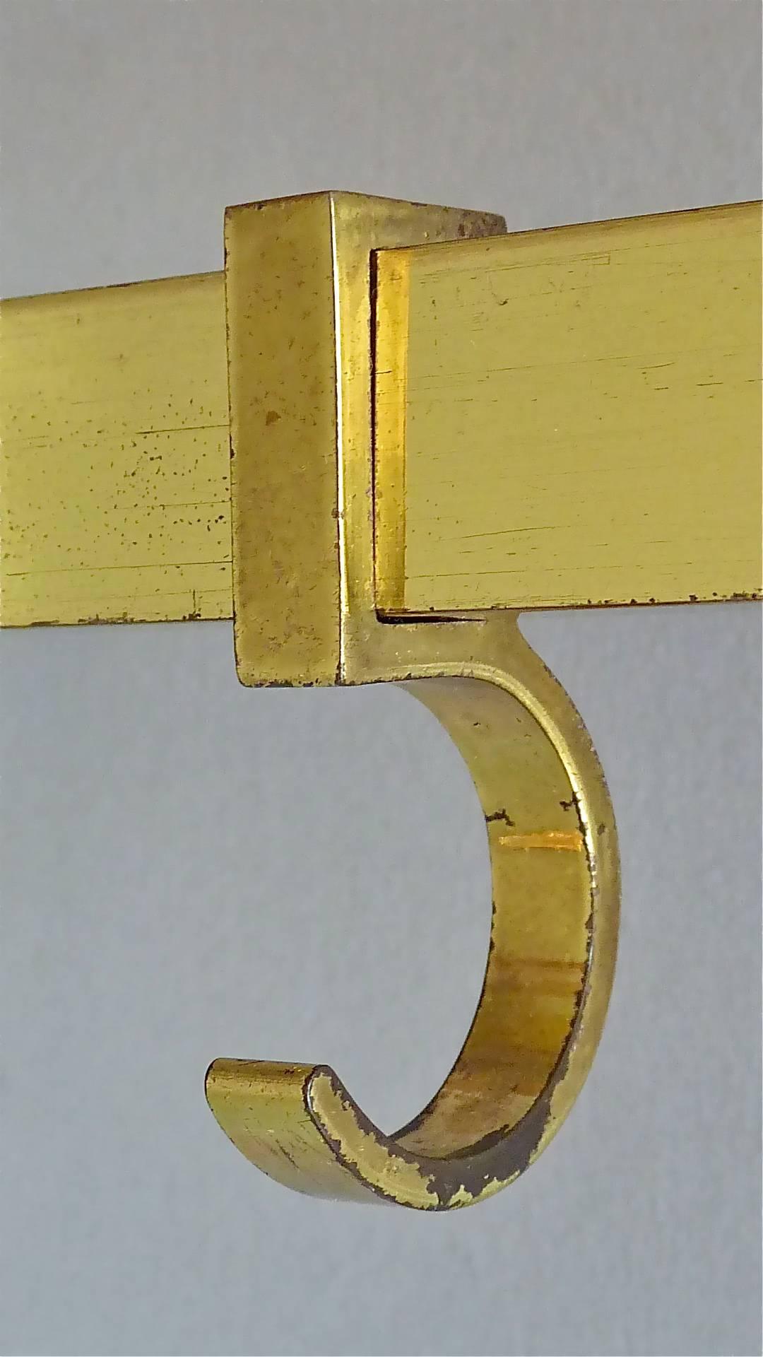 Large Brass Bamboo Wardrobe Coat Rack Josef Frank Kalmar Auböck Style, 1950s 7