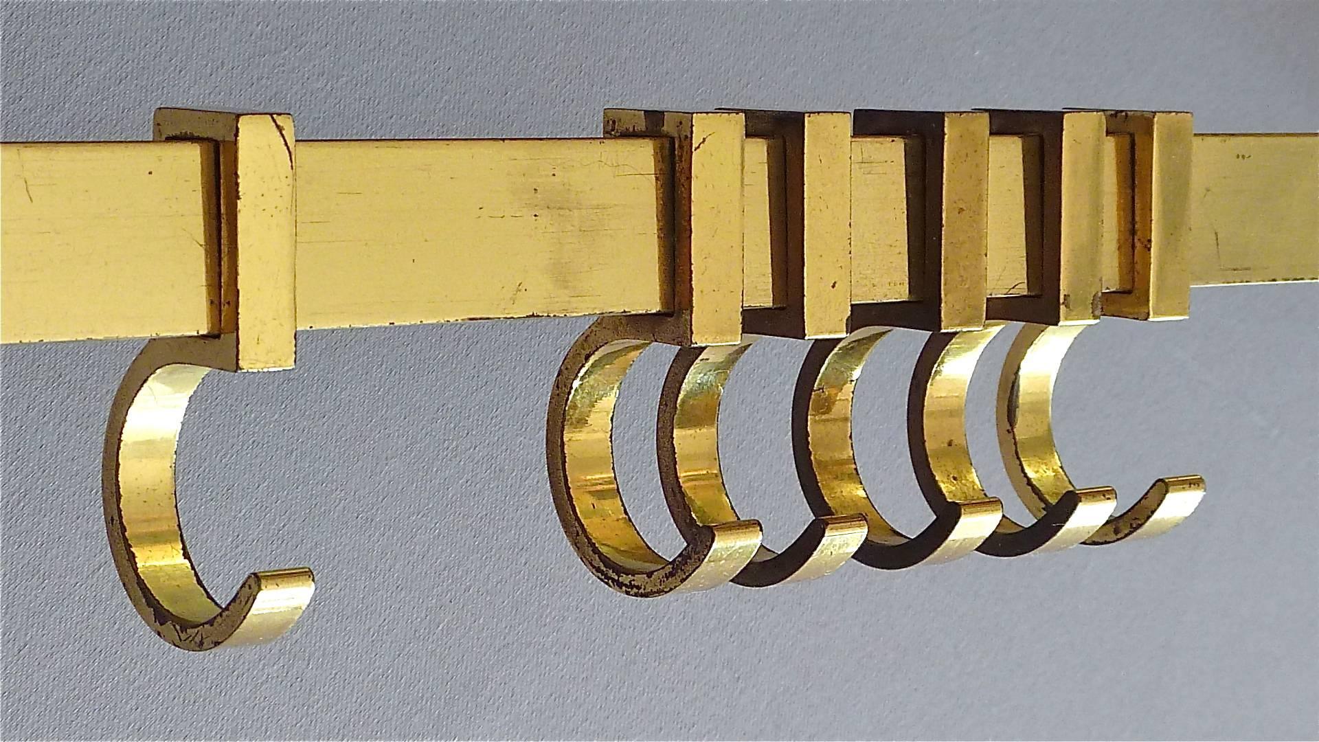 Large Brass Bamboo Wardrobe Coat Rack Josef Frank Kalmar Auböck Style, 1950s In Good Condition In Nierstein am Rhein, DE