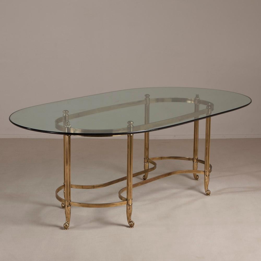 Large Brass Based Brass Desk/Centre Table, 1960s For Sale 1