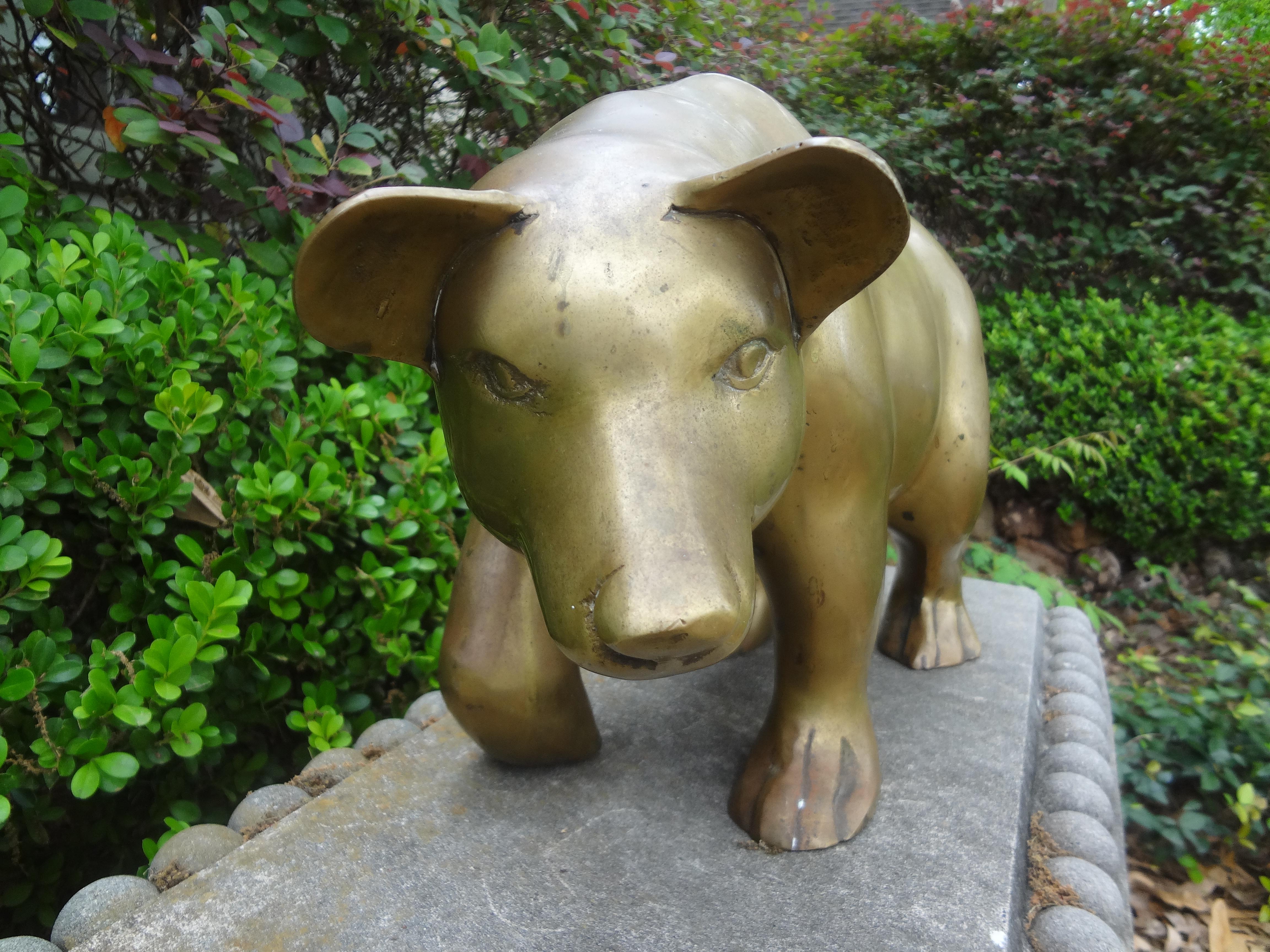 Large Brass Bear Sculpture For Sale 1