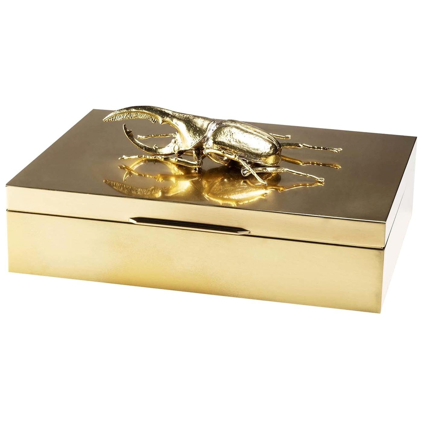 Large Brass Beetle Secret Box