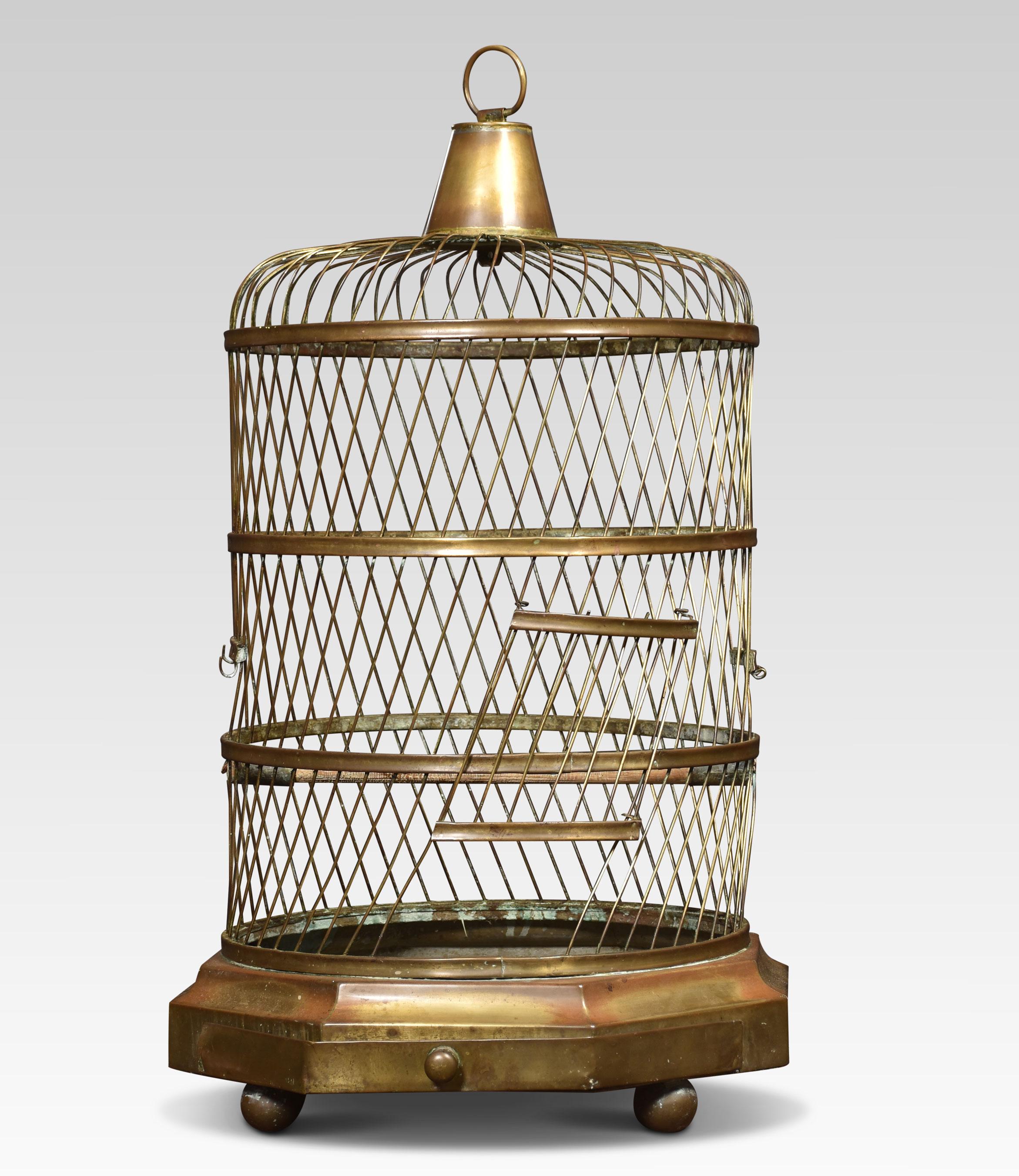 19th Century Large Brass Birdcage