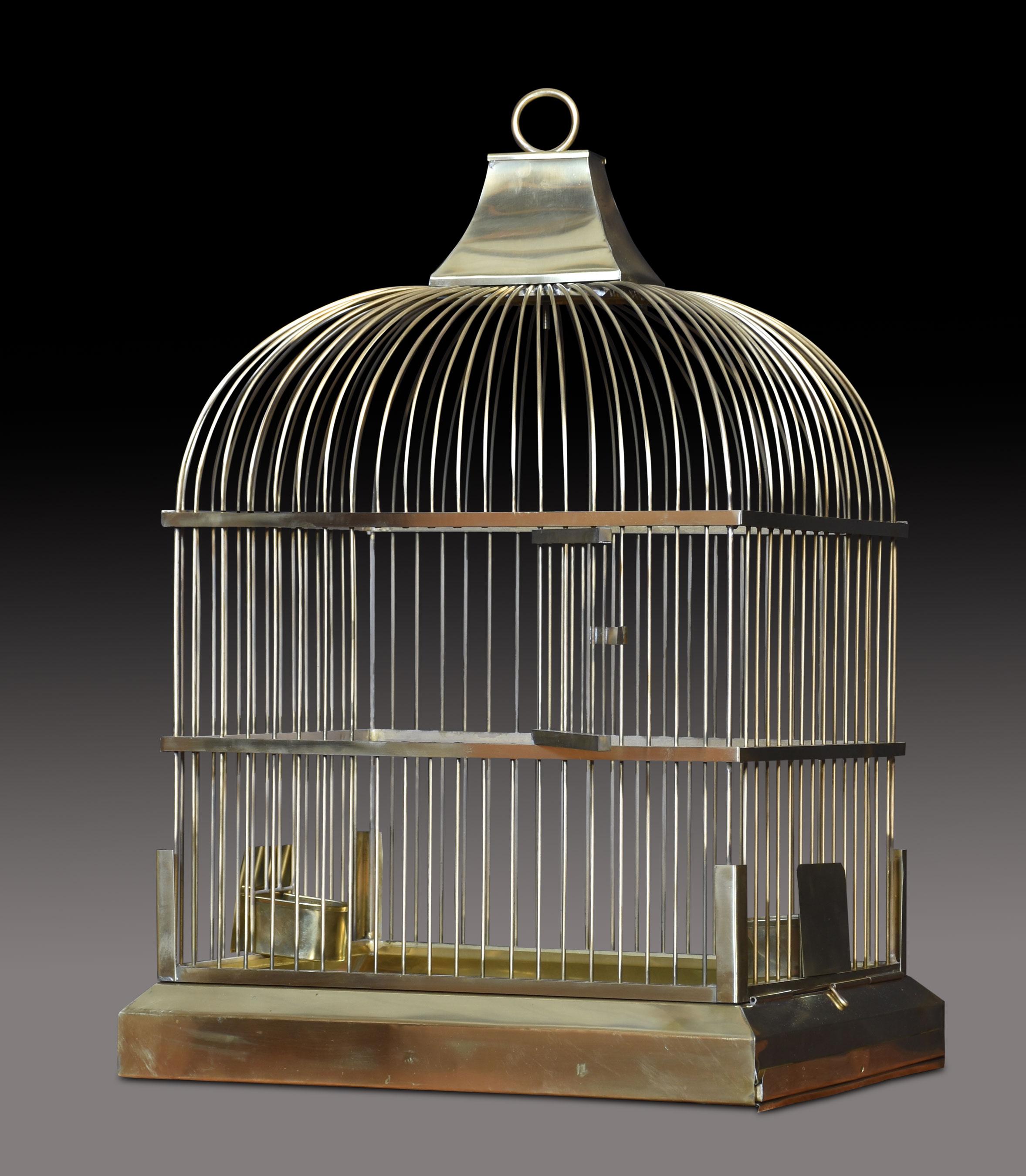 20ième siècle Grande cage à oiseaux en laiton en vente