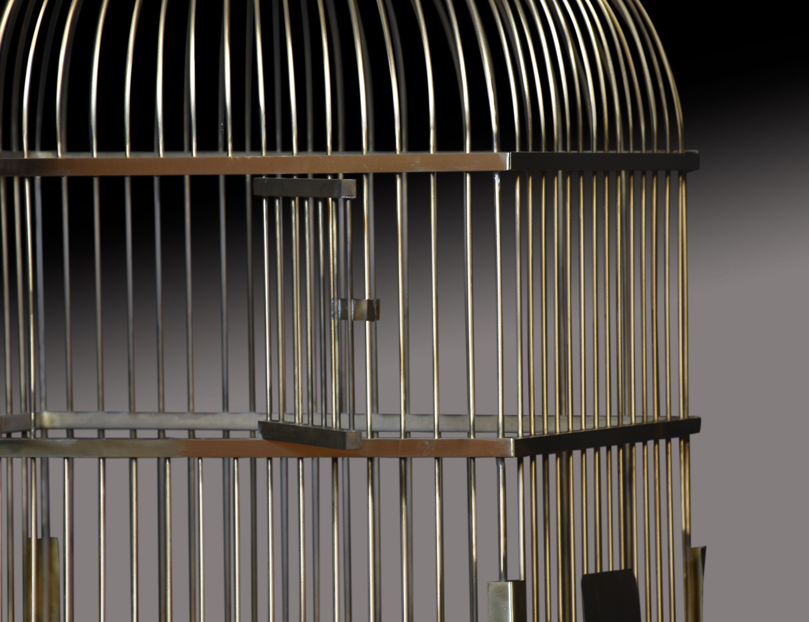 Laiton Grande cage à oiseaux en laiton en vente