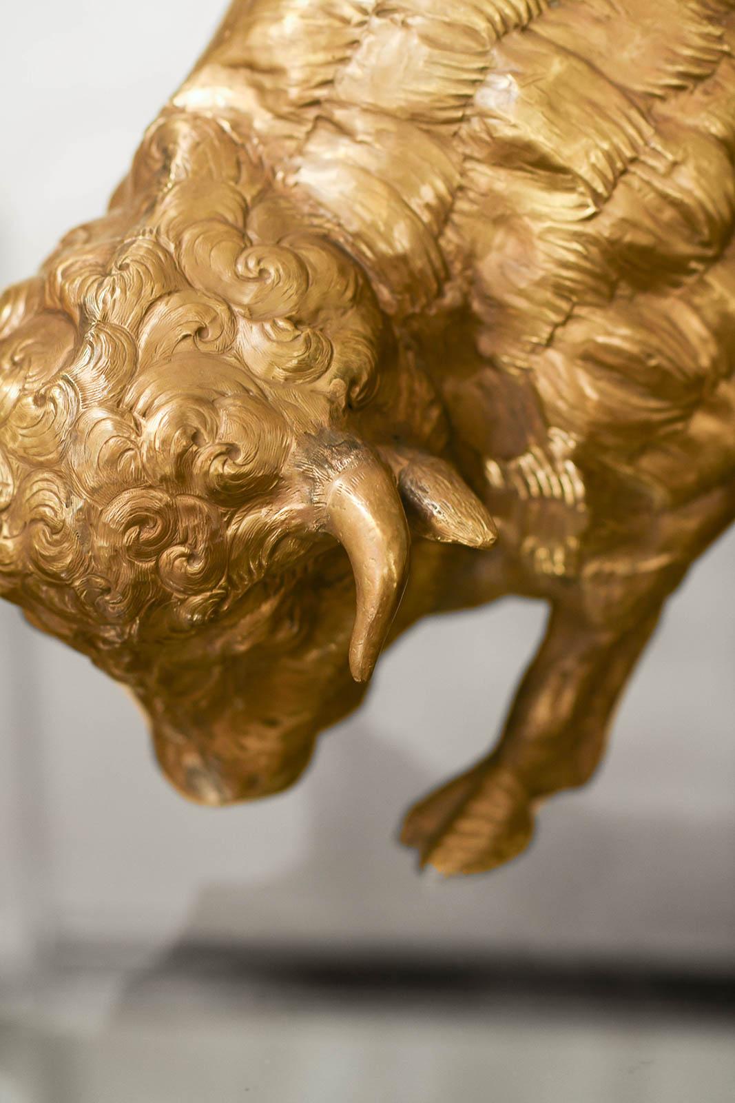 XXI secolo e contemporaneo Bisonte grande in ottone di Edizioni Molto, stile anni '70 in vendita