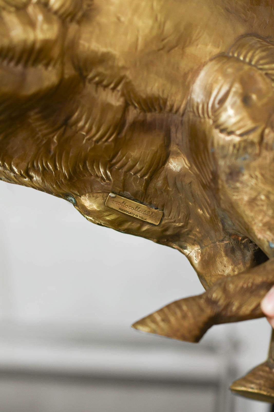 Ottone Bisonte grande in ottone di Edizioni Molto, stile anni '70 in vendita