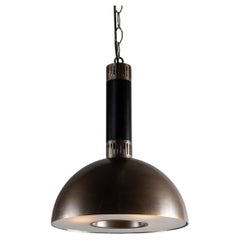 Large Brass / Black / Glass Diffuser Pendant, Made in Italy