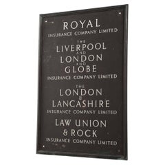 Large Brass Bronze Inlaid Office Entranceway Wall Sign Plaque. c.1920