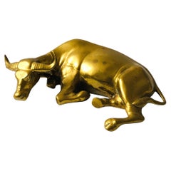 Vintage Large Brass Bull