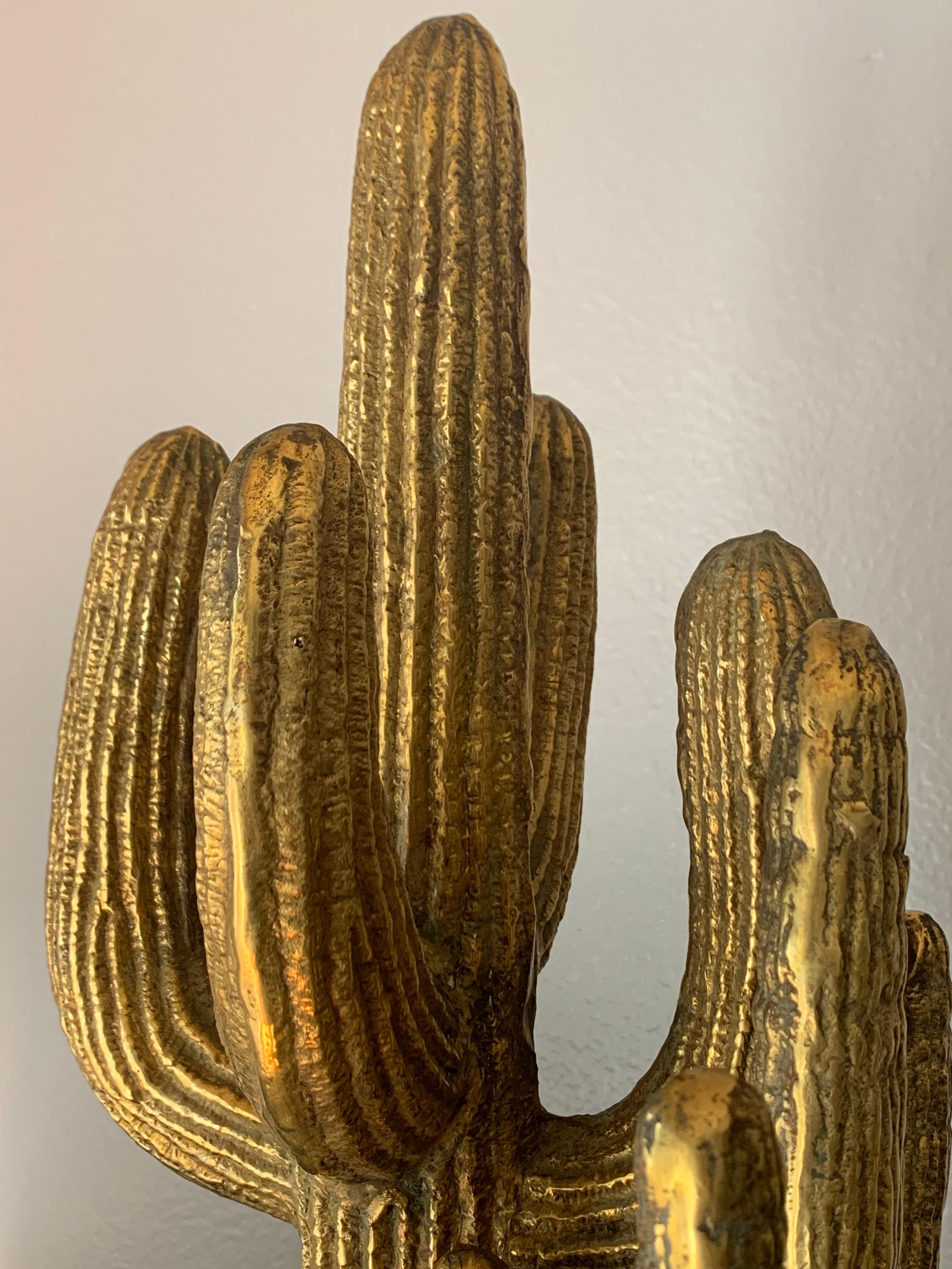 Large Brass Cactus Sculpture 1