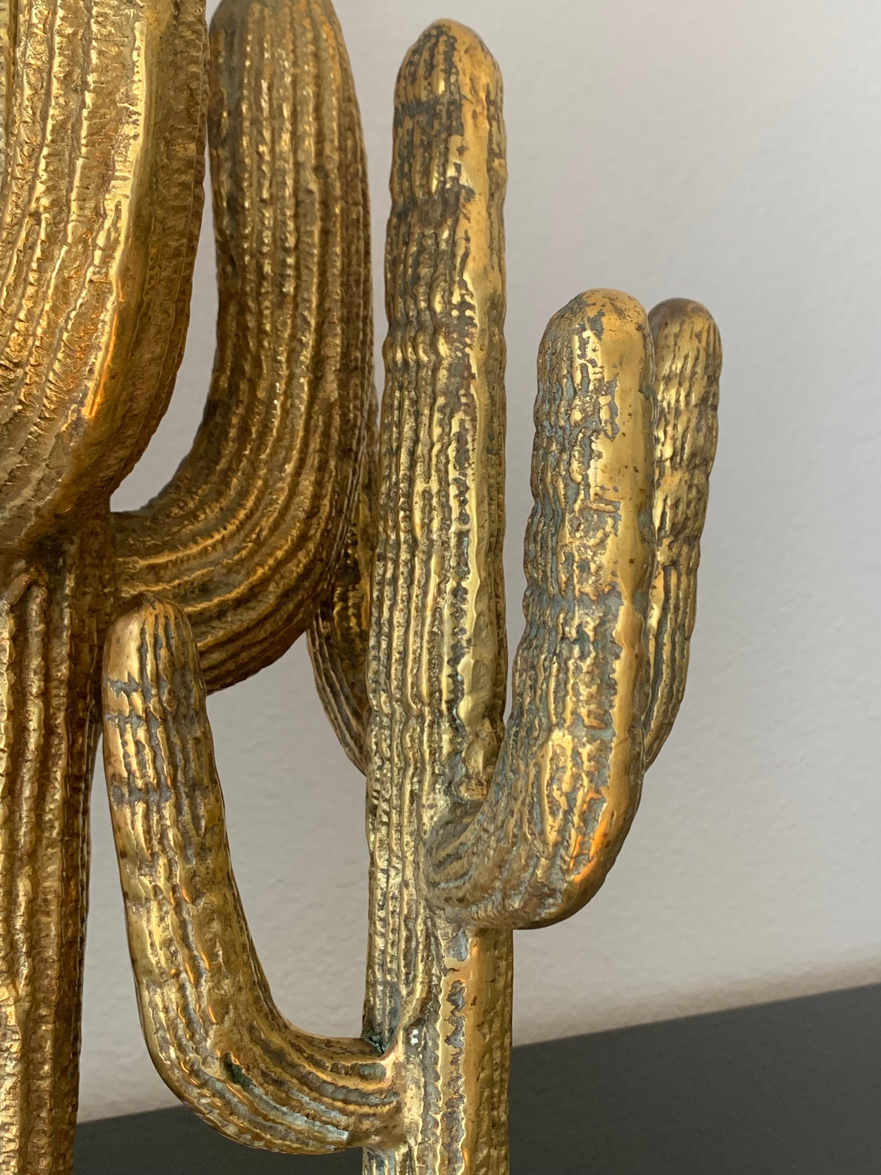 Large Brass Cactus Sculpture 2