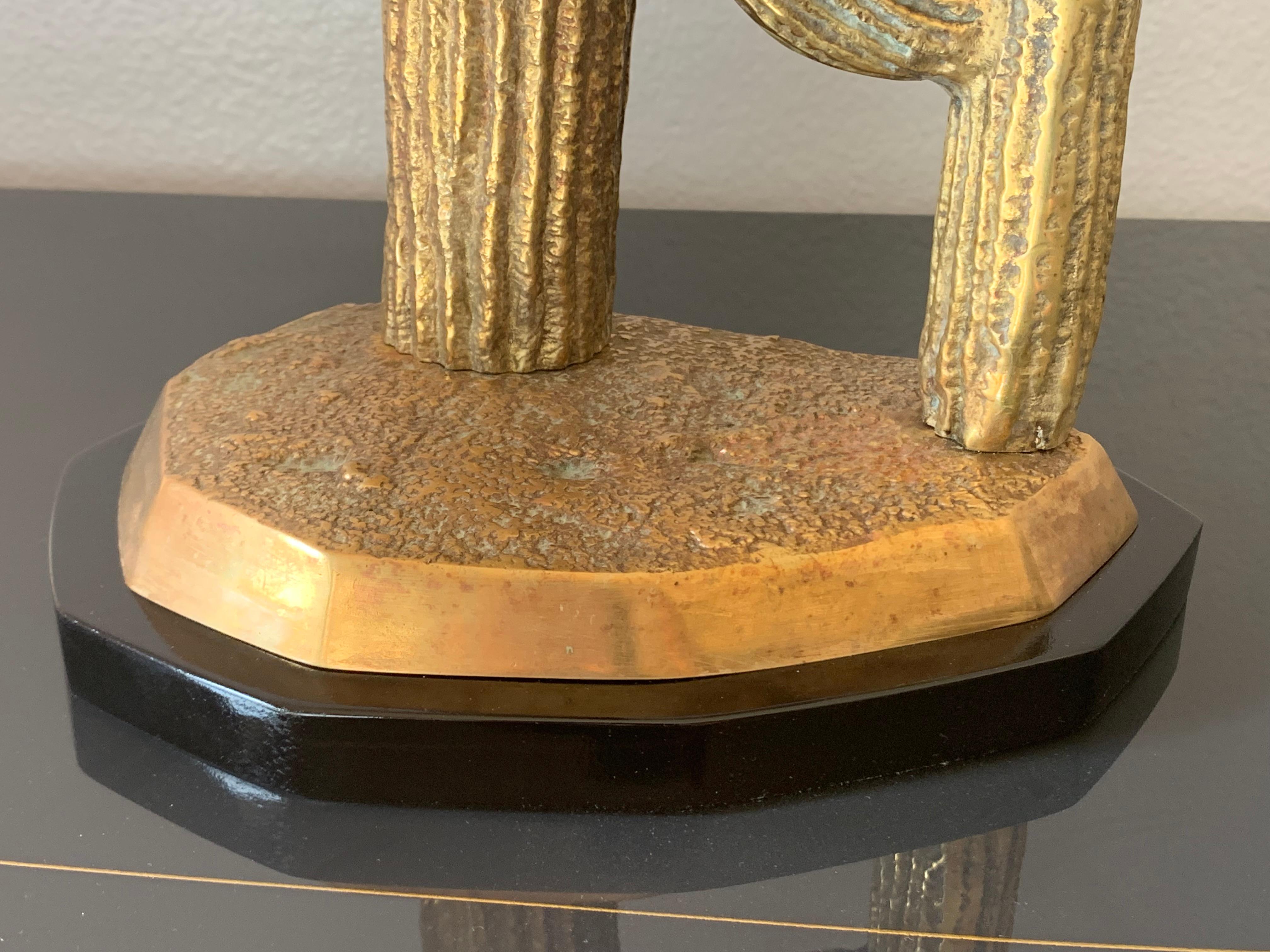 Late 20th Century Large Brass Cactus Sculpture