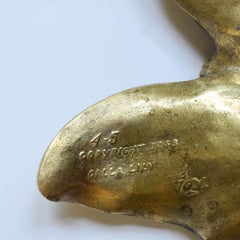 Large Brass Calla Lily Leaf Decorative Tray or Vide Poche, 1940s