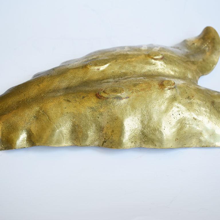 Mid-Century Modern Large Brass Calla Lily Leaf Decorative Tray or Vide Poche, 1940s For Sale