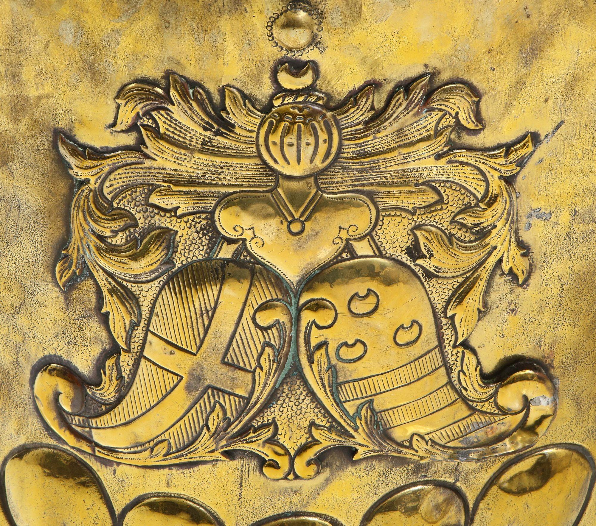 Large Brass Cauldron with Coat of Arms 1