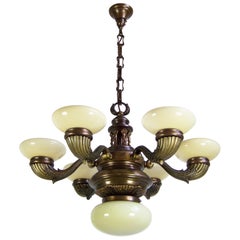 Large Brass Chandelier, circa 1900