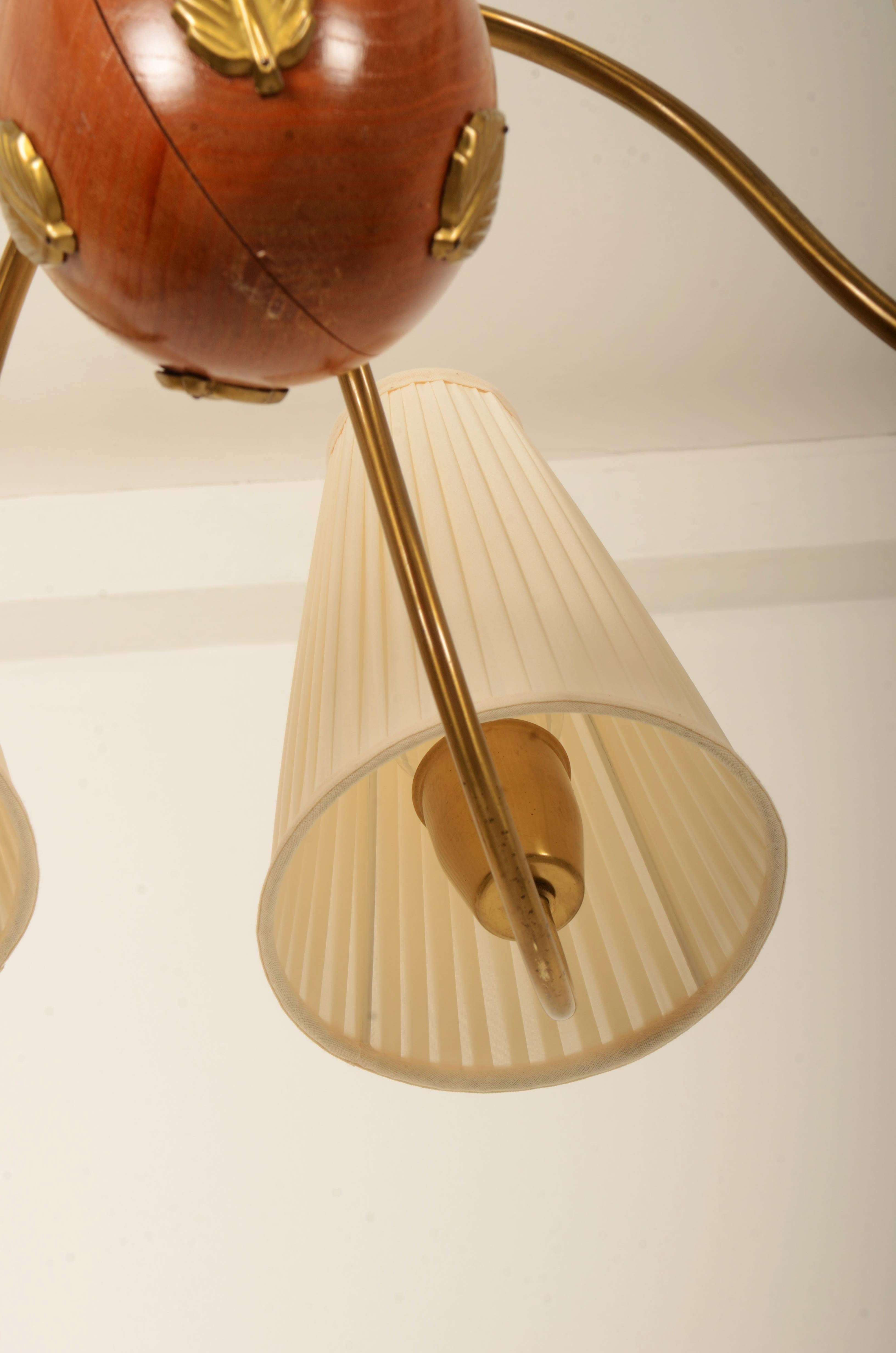 Grande lampadario in ottone di Hans Bergström, Ateljé Lyktan in vendita 3