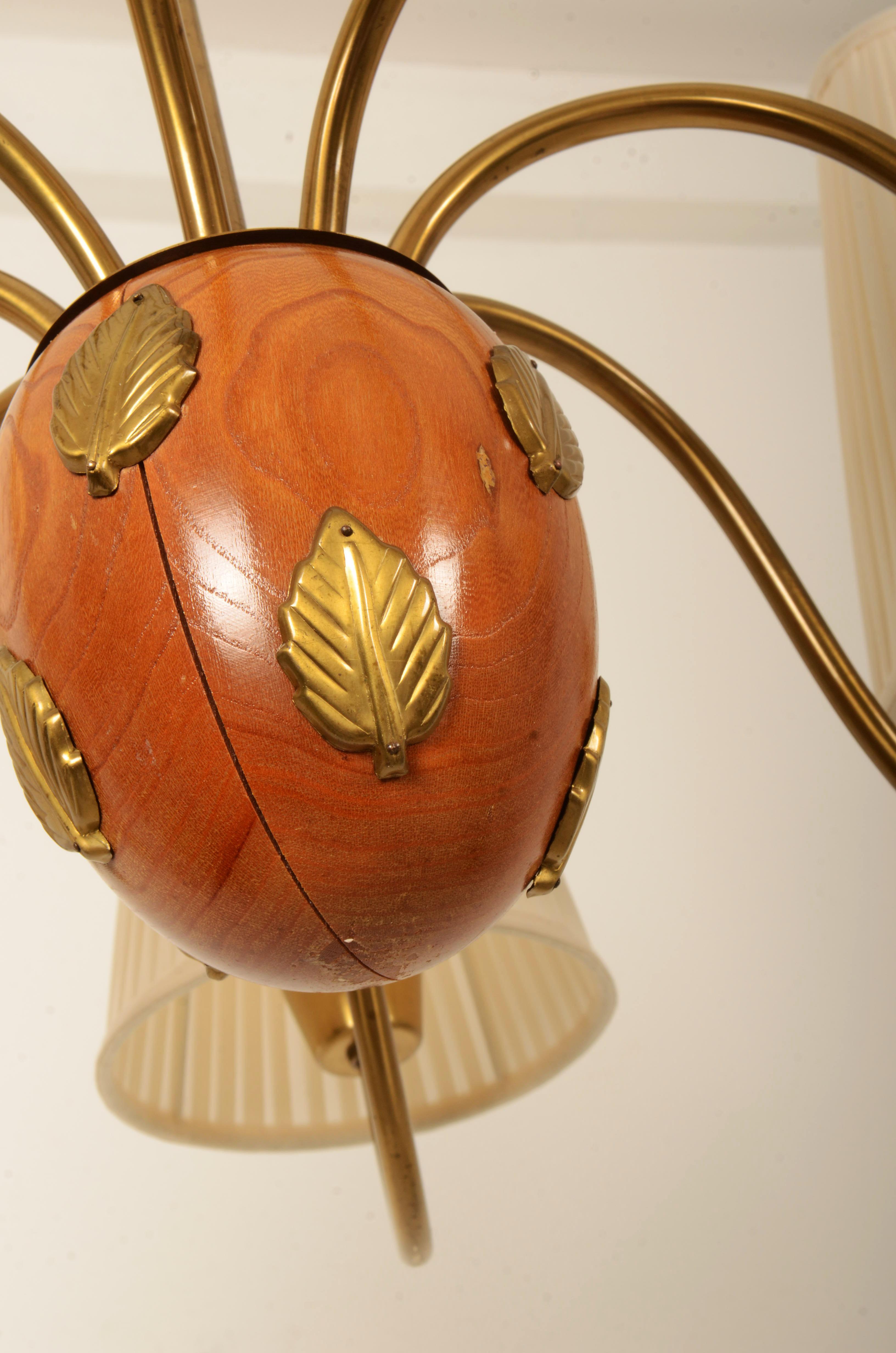 Grande lampadario in ottone di Hans Bergström, Ateljé Lyktan in vendita 6