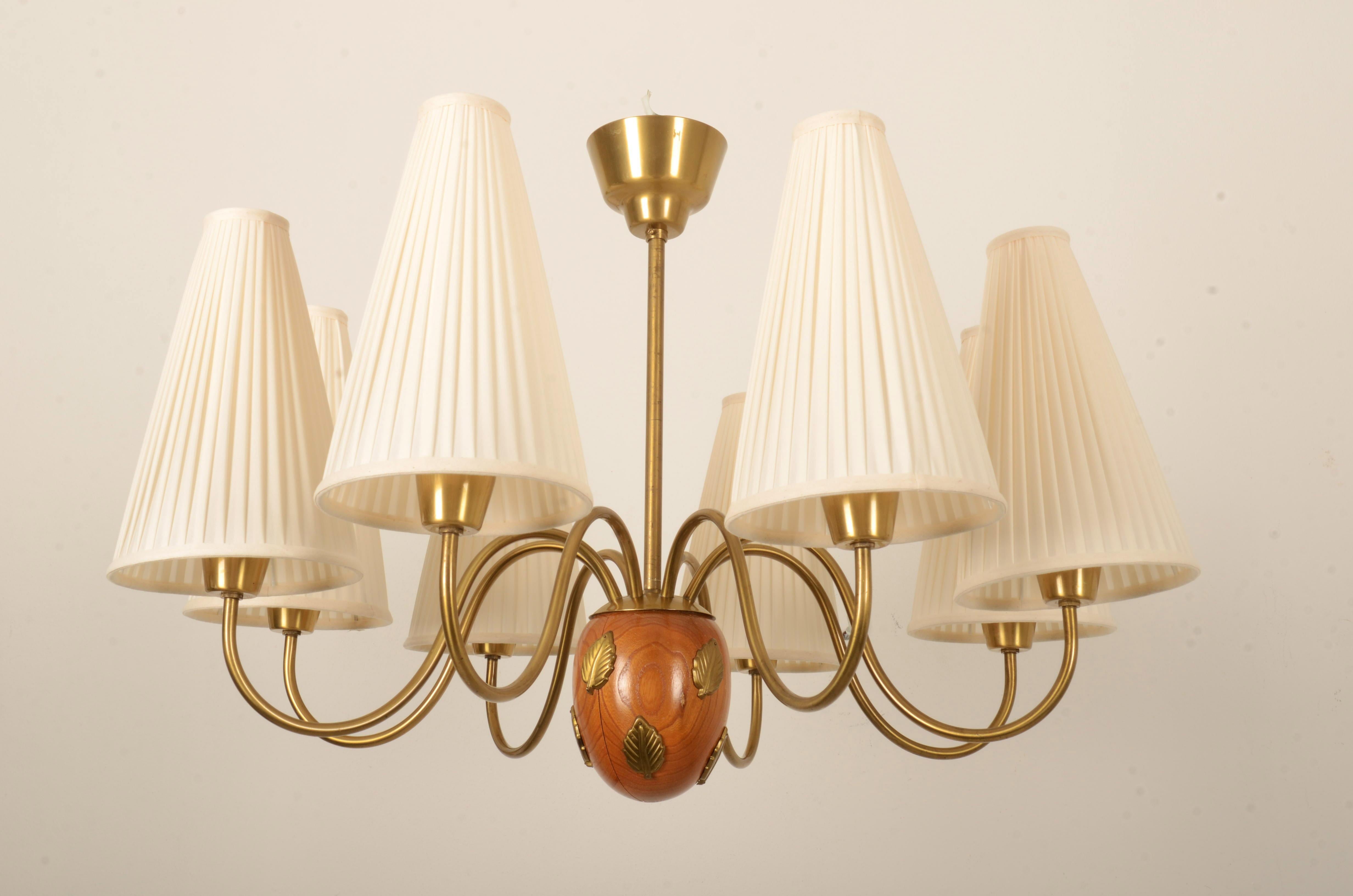 Ottone Grande lampadario in ottone di Hans Bergström, Ateljé Lyktan in vendita