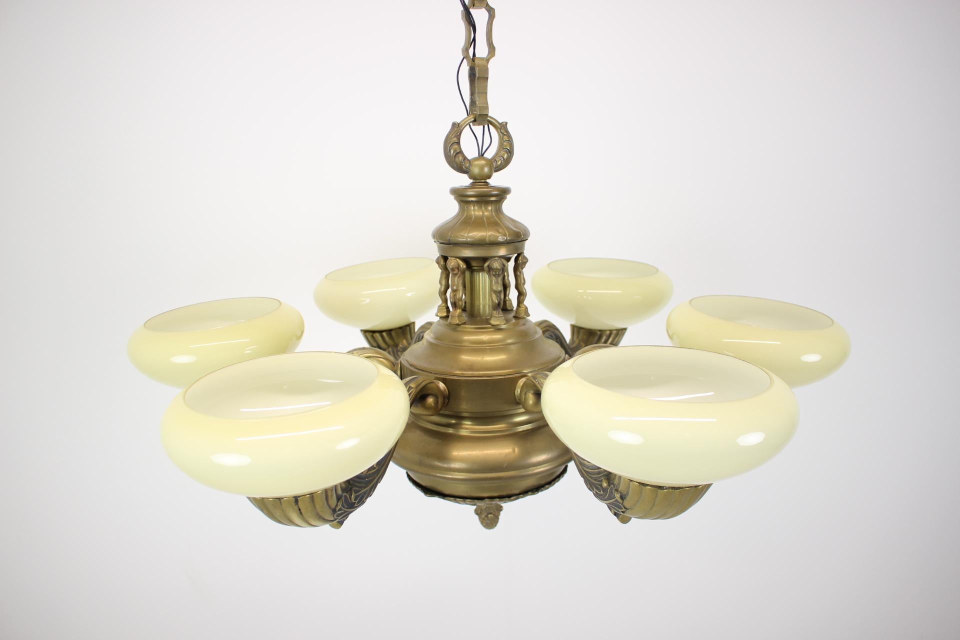 Large Brass Chandelier, circa 1900 For Sale 5