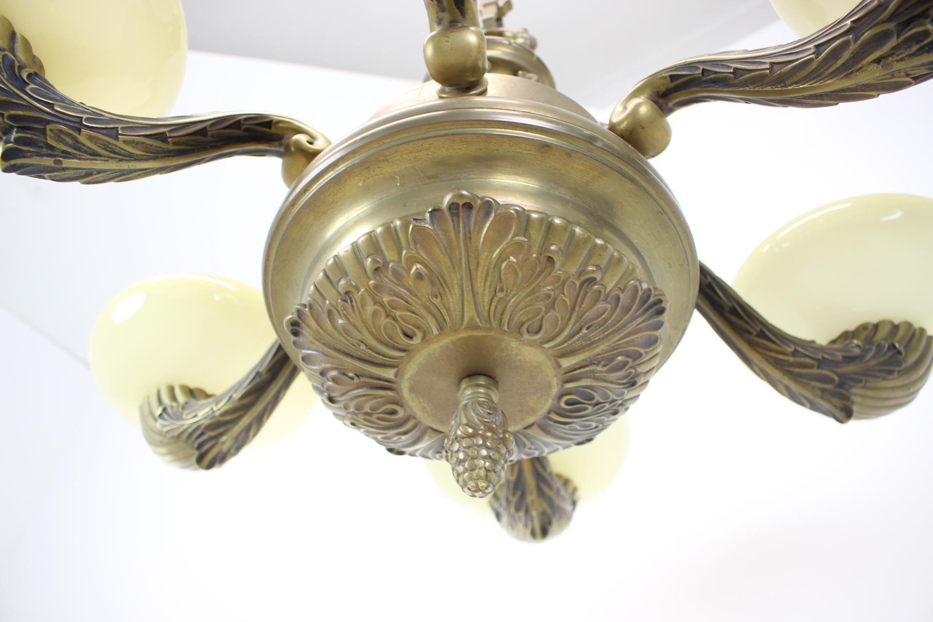 Large Brass Chandelier, circa 1900 For Sale 6
