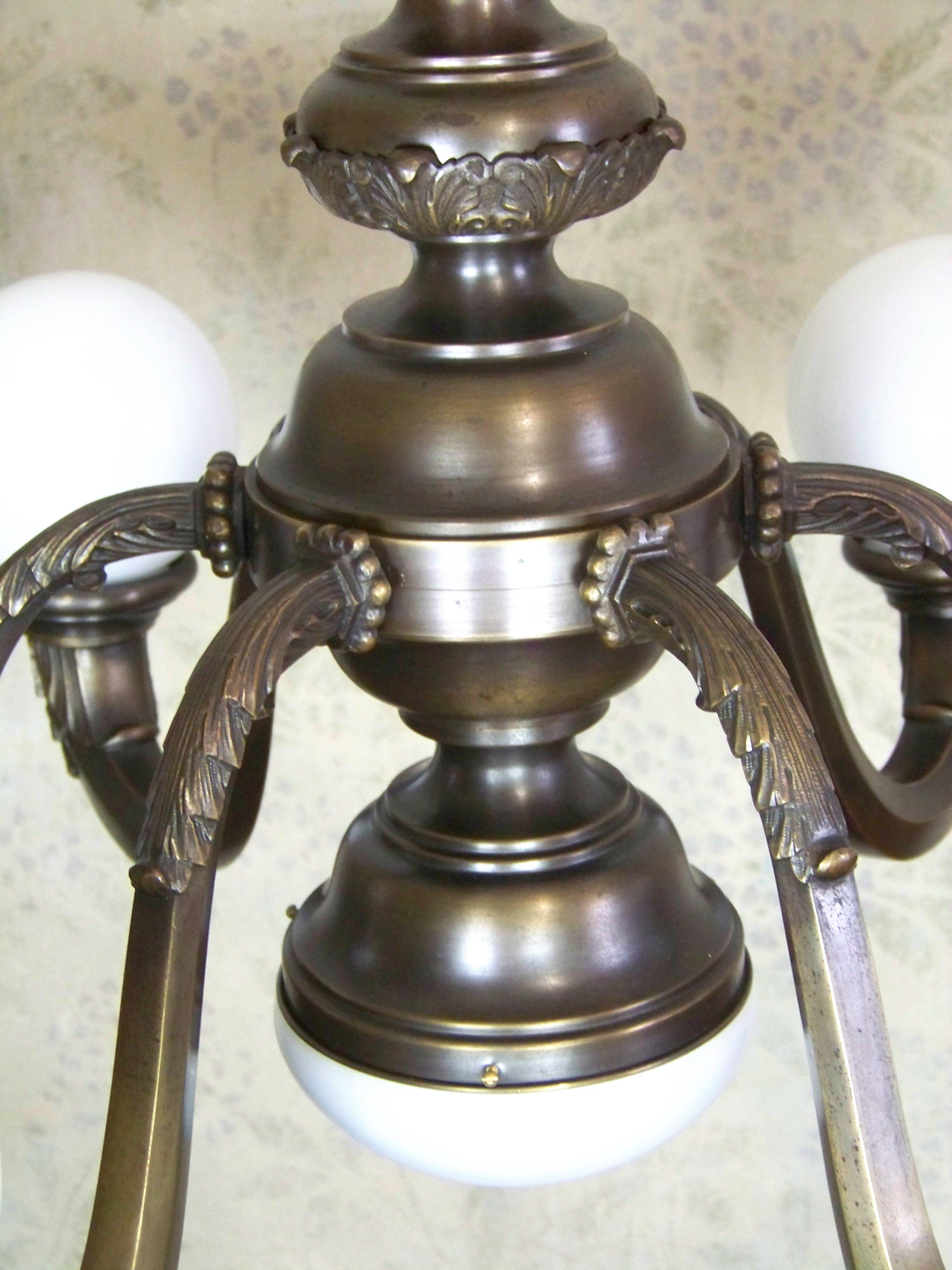 Austrian Large Brass chandelier For Sale