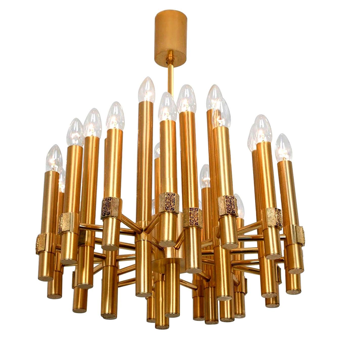 Large TwentyLight Brass Sputnik or Urchin Chandelier at 1stDibs