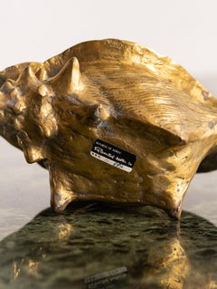 Large Brass Conch Shell Planter Catchall by Rosenthal Netter