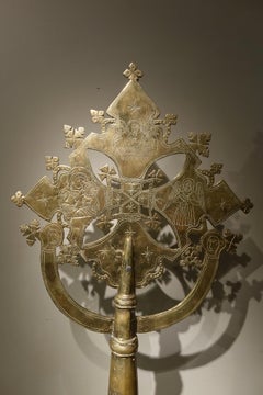 Large brass Coptic cross, Ethiopia, late 18th Century