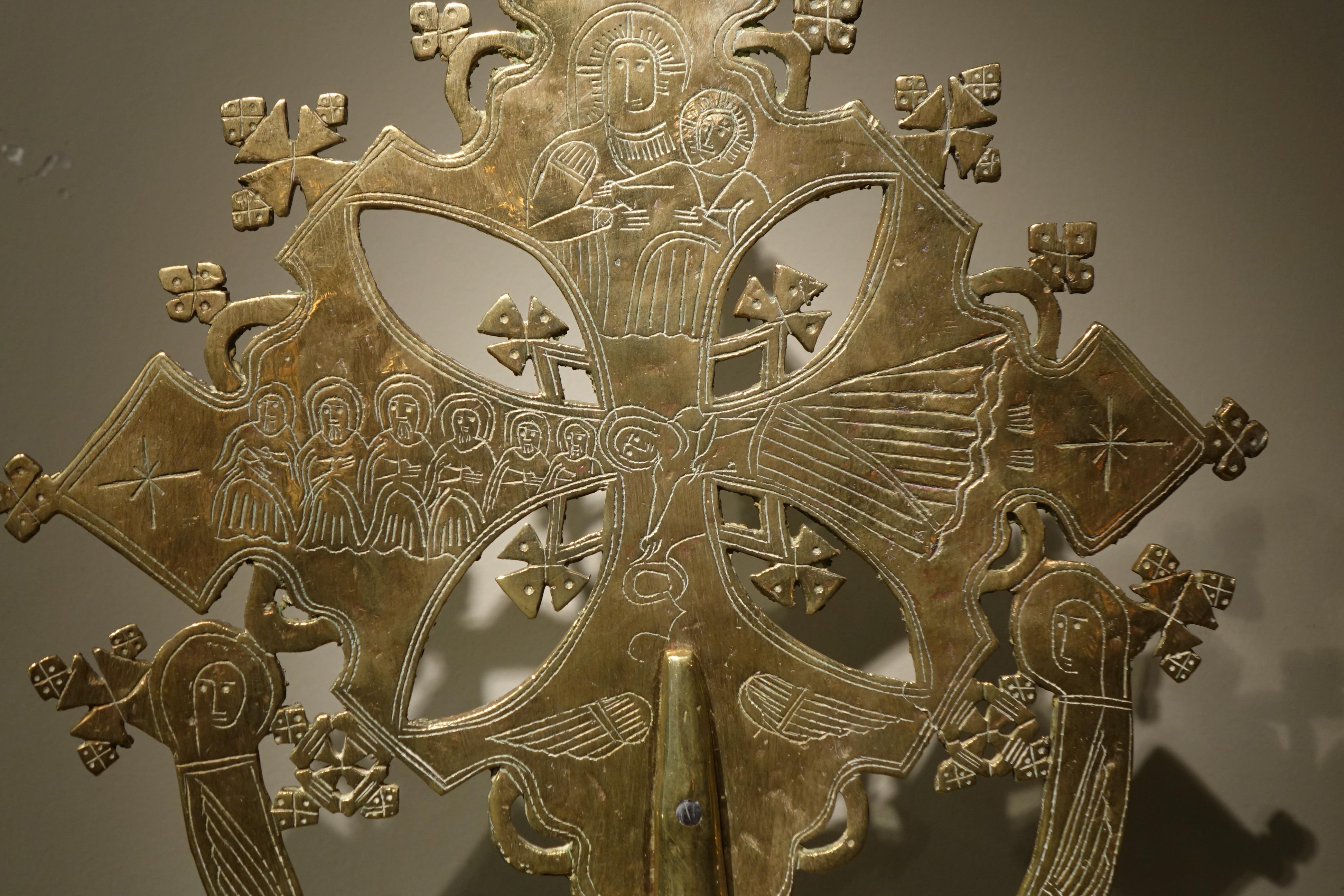Ethiopian Large brass Coptic cross, Ethiopia, late 18th Century