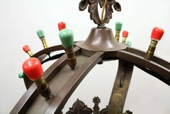 Large Brass Coronet Light Fitting