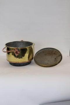 Large Brass Covered Cauldron