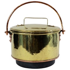 Vintage Large Brass Covered Cauldron