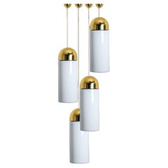 Vintage Large Brass Cylinder Chandelier, Limburg, 1970s